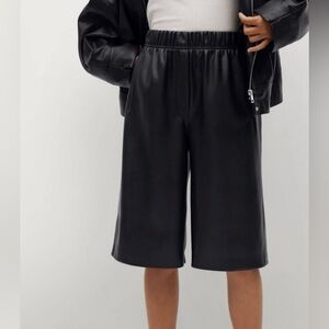 Mango PU Leather effect bermudas